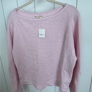 New Free People We The Free Light Pink Long Sleeve Top Size Medium